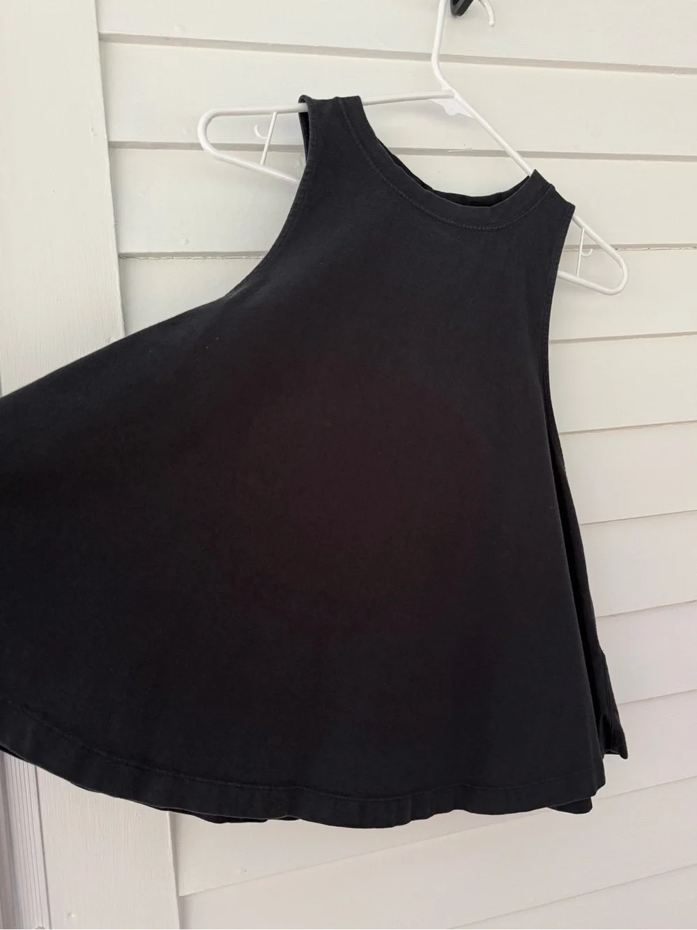 Free People We The Free Black Swing Tank Top Medium Oversized Cotton Sleeveless